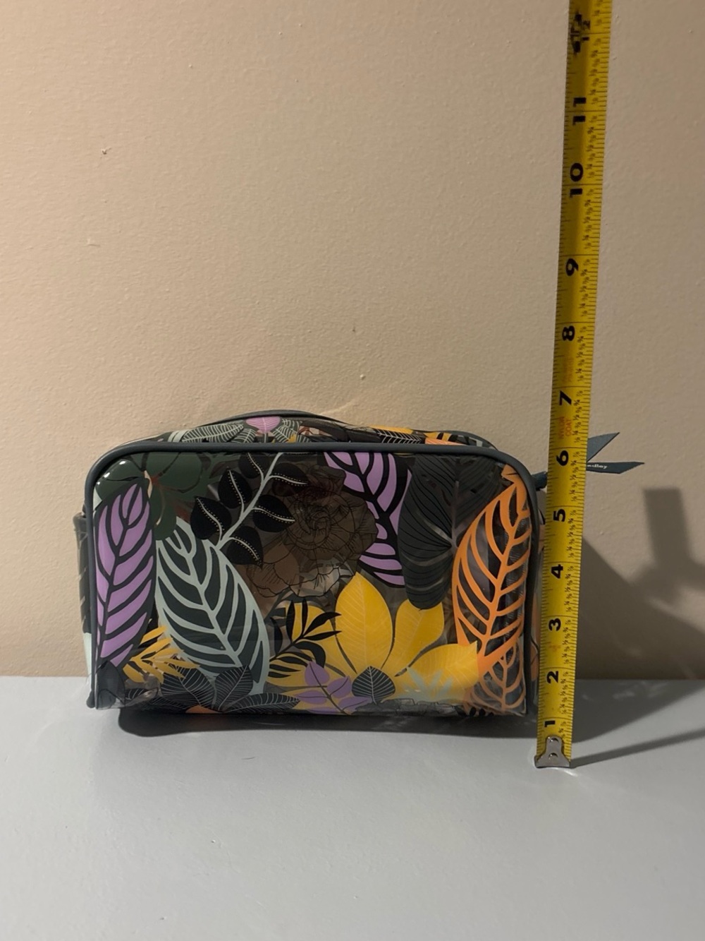 Vera Bradley Tropical Leaf Print Cosmetic Case in Yellow, Purple, Teal, Black - Picture 4 of 5